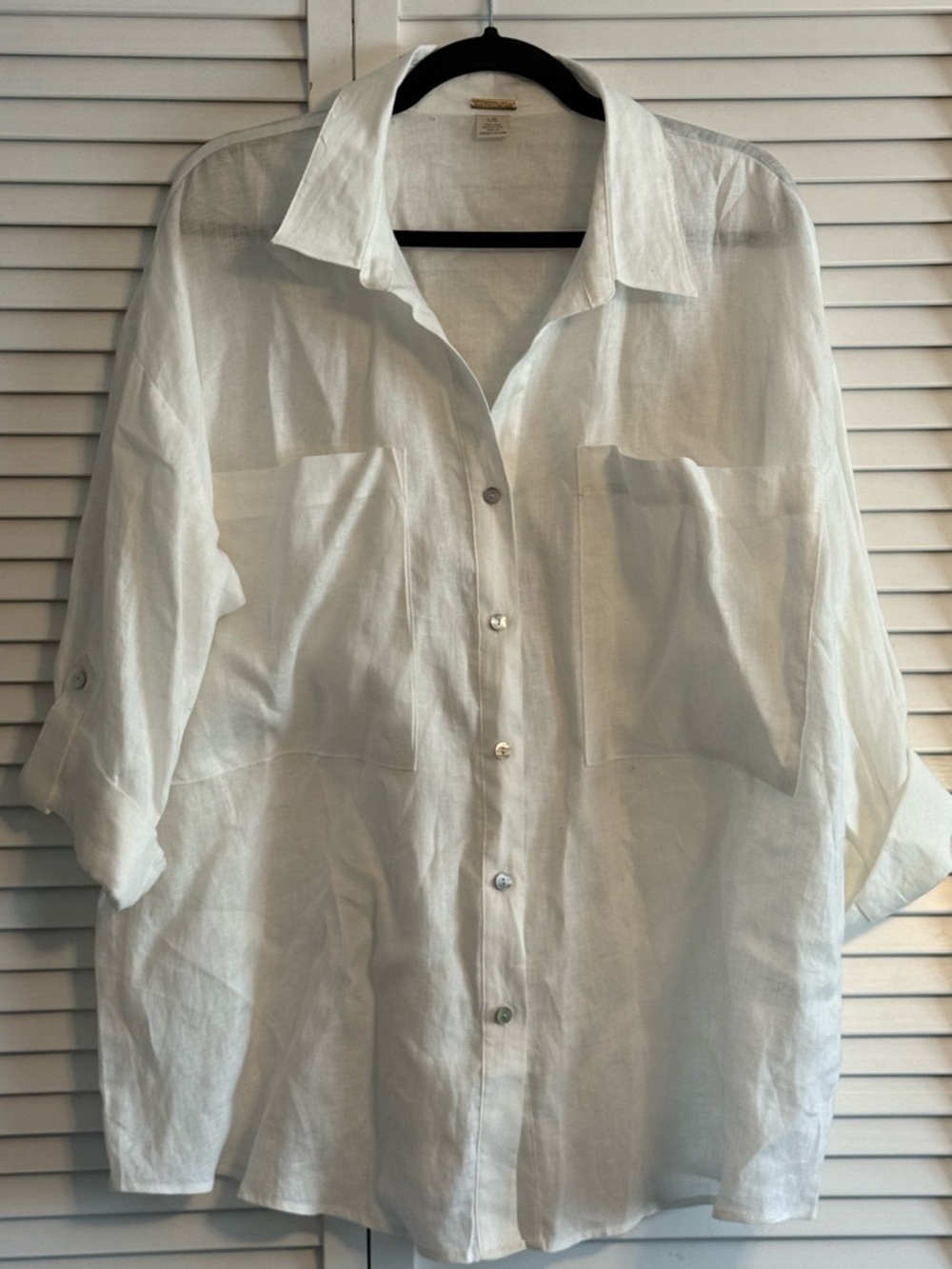 Magaschoni White Linen Top
